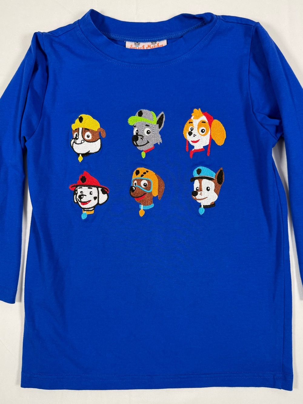 SMOCK MONKEY Boys Paw Patrol Embroidered Long Sleeve Shirt 4 Marshall Chase Skye